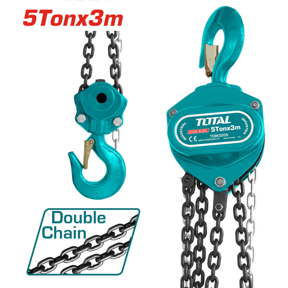 Total 5 Ton Chain Block Hoist TCBK0205 - 688mm Headroom Total